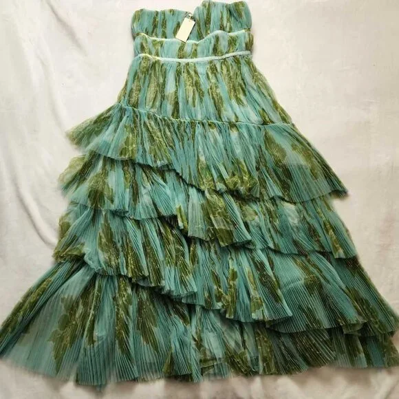 hutch lanza strapless tiered ruffle maxi dress Hutch Lanza Gown  TrenLend